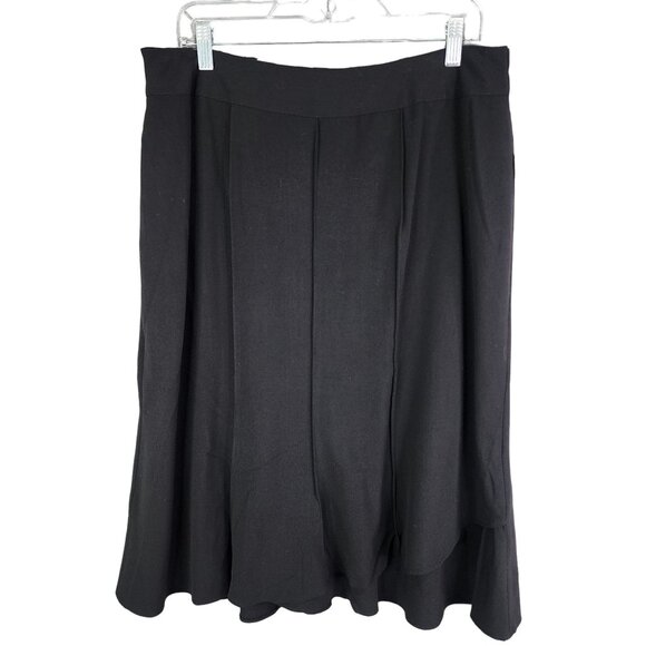 Woman Black Cato A-Line Skirt Elastic Waistband Zipper Closure Size 14/16W - Picture 1 of 12
